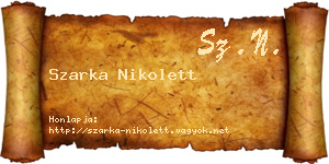 Szarka Nikolett névjegykártya